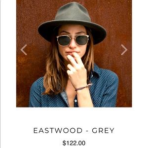 Yellow 108 Eastwood fedora in gray